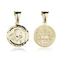 Medalik ze srebra pozłacanego Święty Jan Paweł II 22 x 13 mm