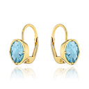 Kolczyki złote z kolekcji "COLORFUL STONE" - topaz owal