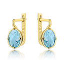 Kolczyki złote z kolekcji "COLORFUL STONE" z eleganckim zapięciem - topaz owal