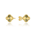 Kolczyki złote diamentowana koniczynka 8 mm