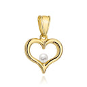 Gold heart pendant with pearl