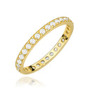 Gold single-row ring with fully set cubic zirconia